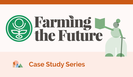 Farming the Future logo with person holding a book